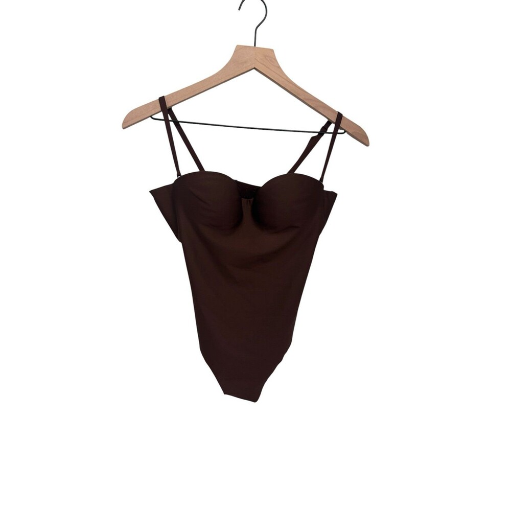 Skims Molded Underwire thong Bodysuit  - size Small - Cocoa Brown NWT